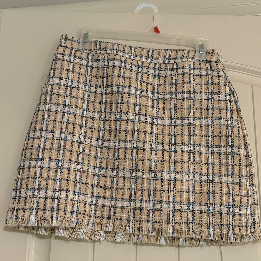 English Factory Checkered Mini Skirt